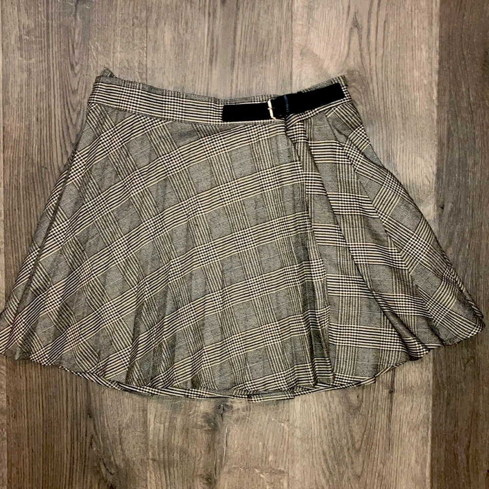 Plaid belt style skirt